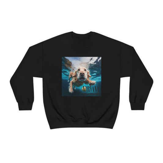 Golden Retriever Nirvana Nevermind Crewneck Sweatshirt