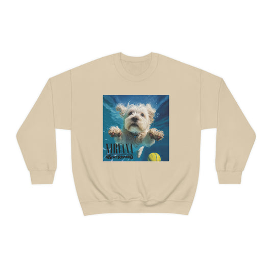 Maltese Terrier Nirvana Nevermind Crewneck Sweatshirt