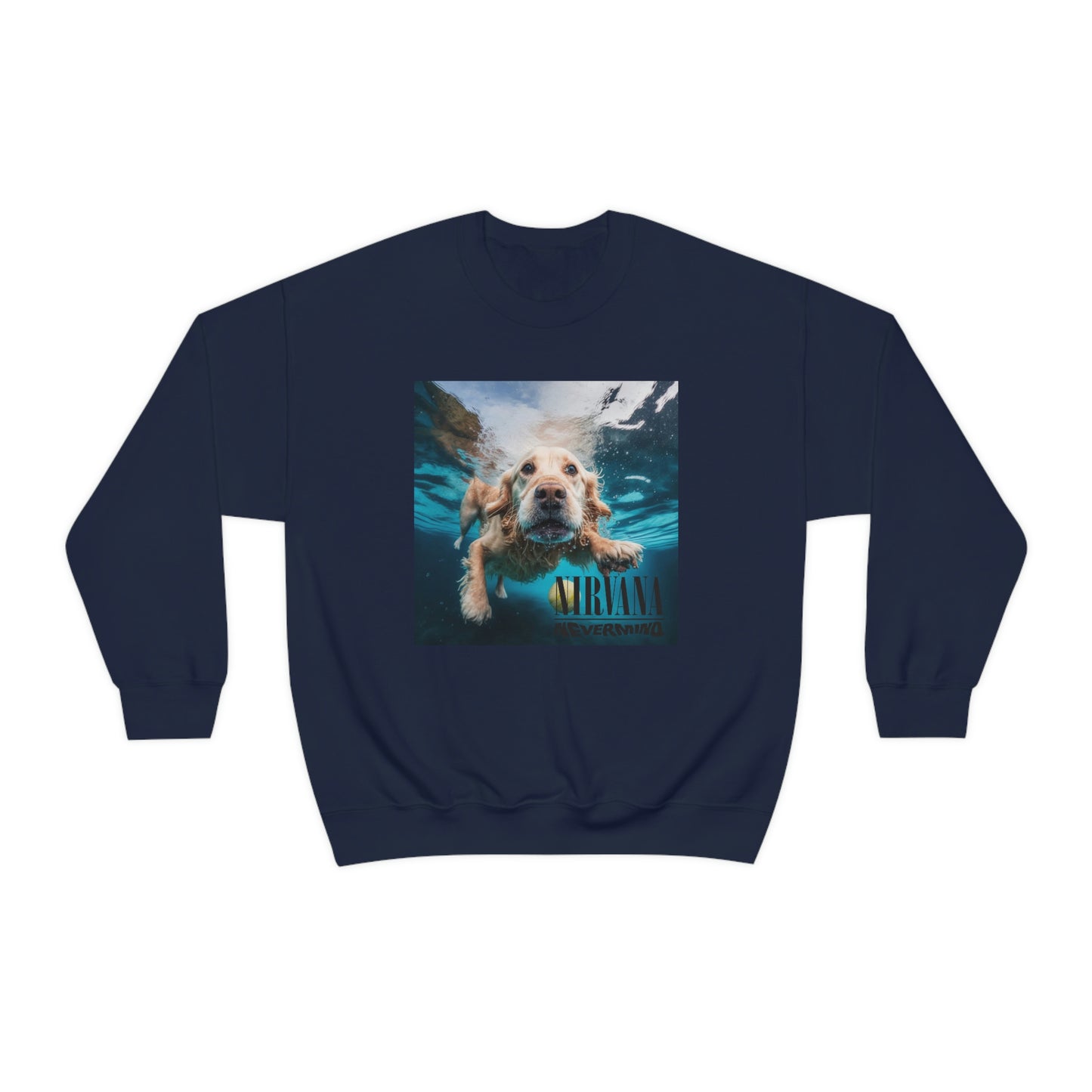 Golden Retriever Nirvana Nevermind Crewneck Sweatshirt