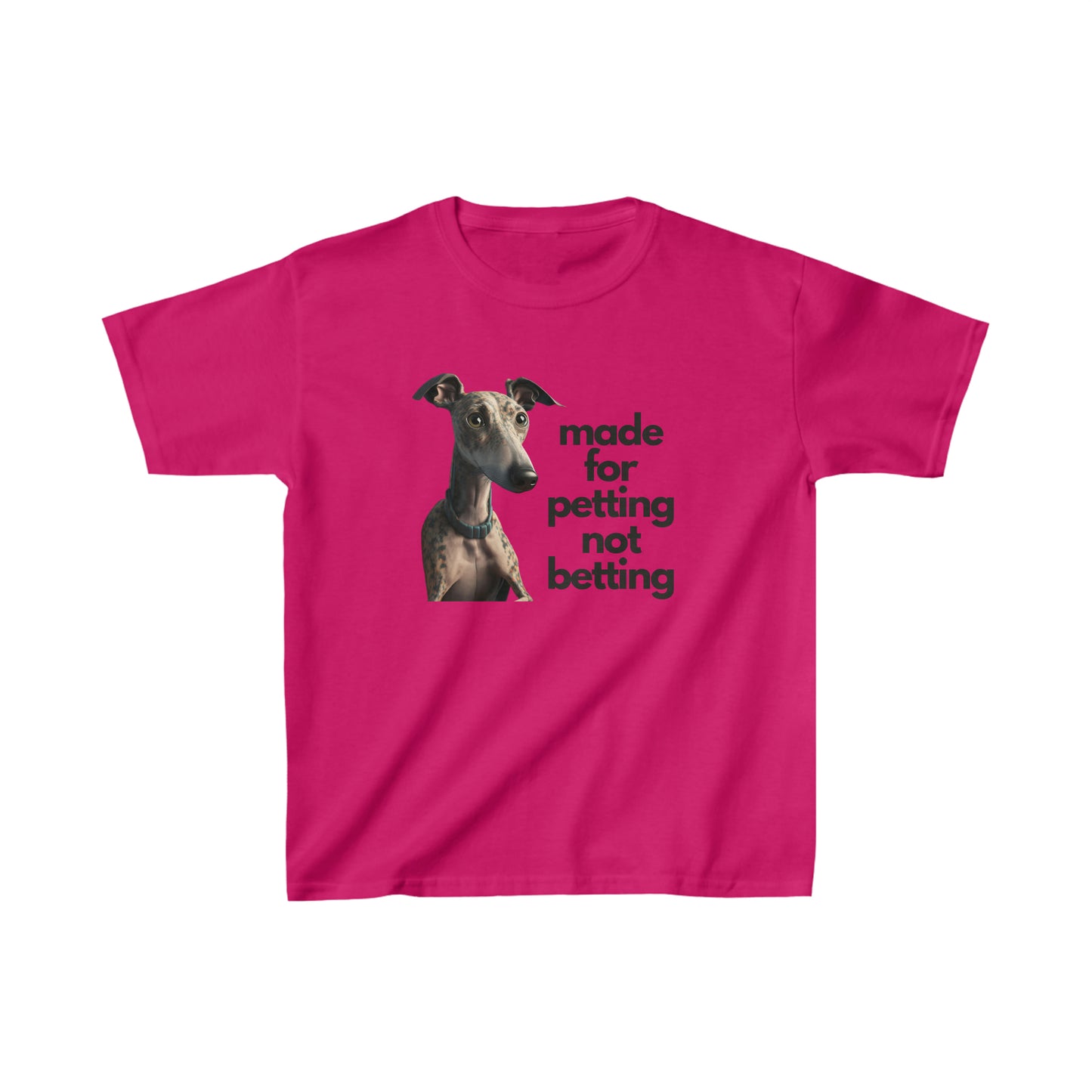 Petting not Betting Greyhound Kids T-Shirt