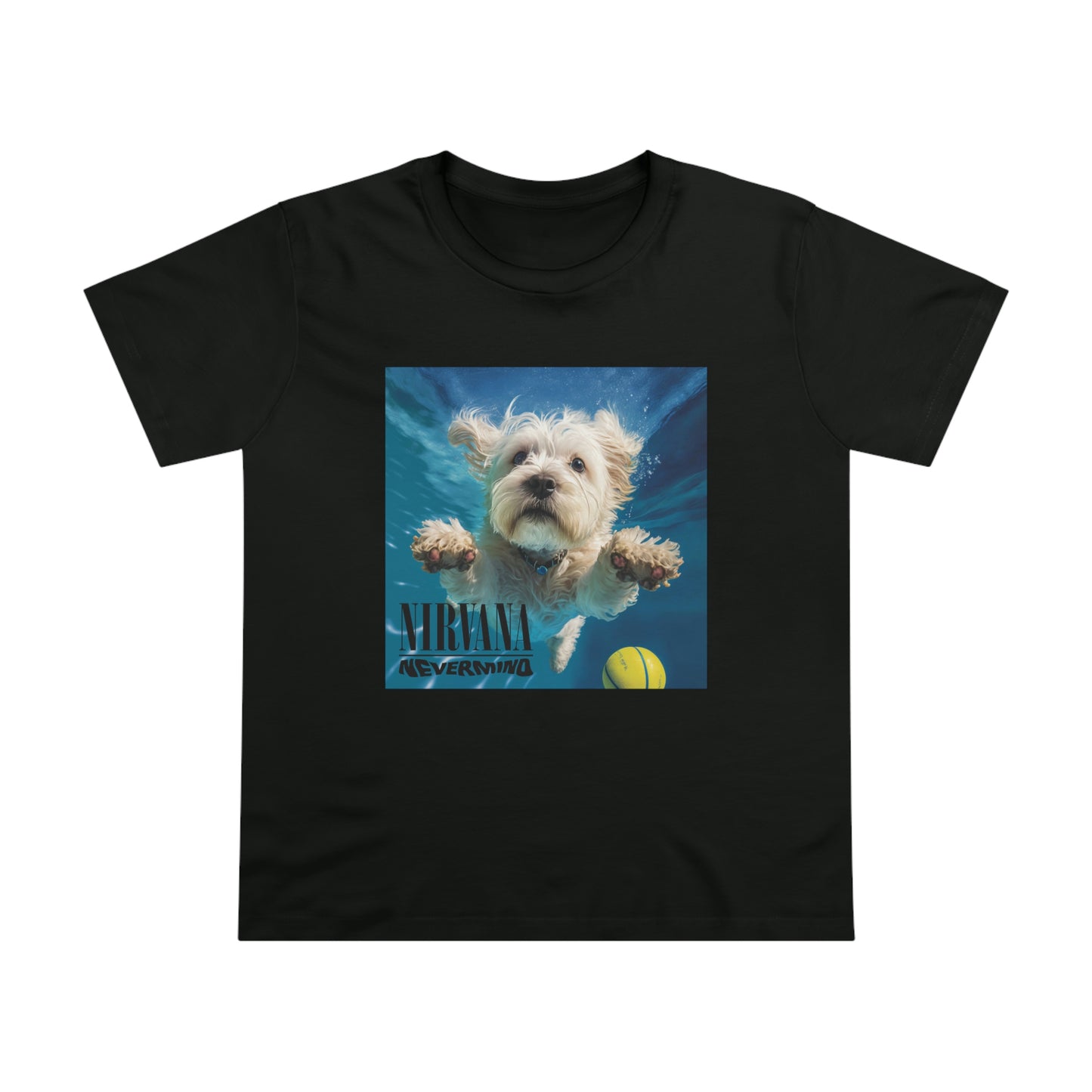 Maltese Terrier Nirvana Nevermind Feminine Cut T-Shirt