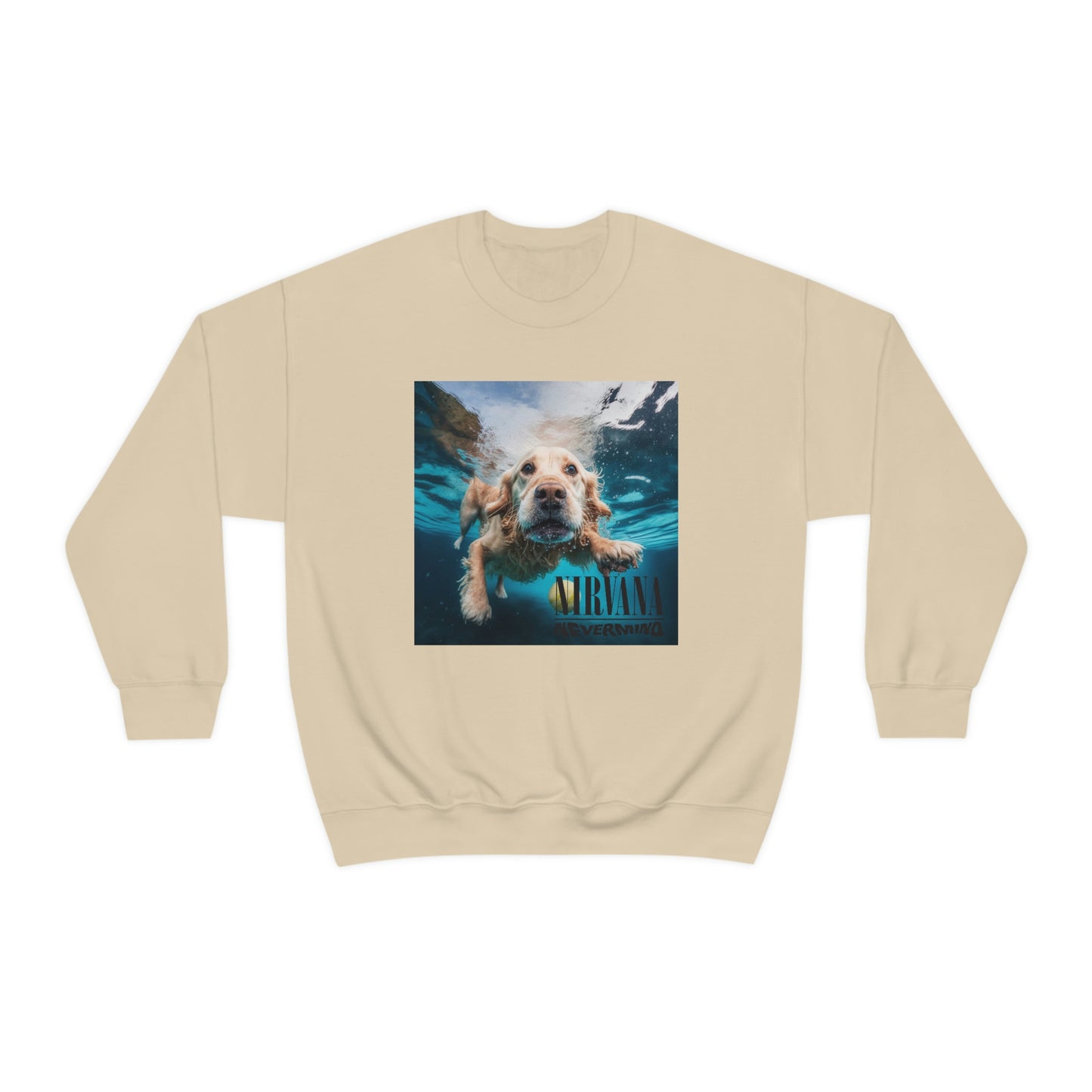 Golden Retriever Nirvana Nevermind Crewneck Sweatshirt