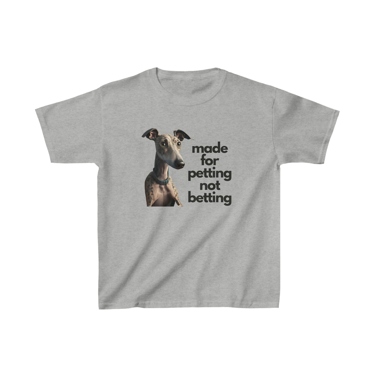 Petting not Betting Greyhound Kids T-Shirt