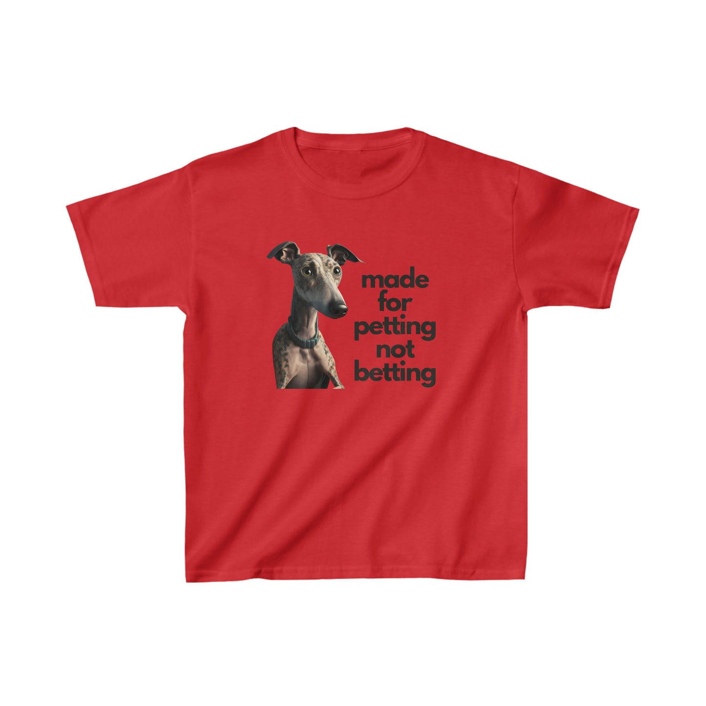 Petting not Betting Greyhound Kids T-Shirt